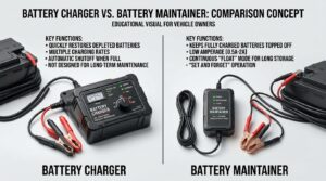 battery charger vs battery maintainer comparison difference