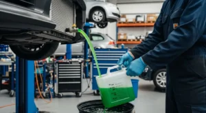 car coolant flush process draining and refilling coolant