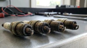 faulty spark plugs causing engine misfire and power loss