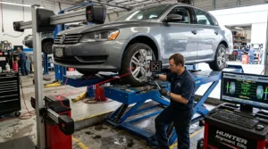 fixing car pulling to one side with wheel alignment