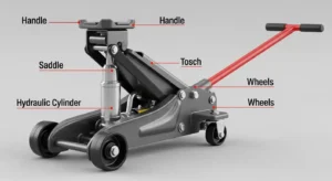 hydraulic floor jack parts and structure explained