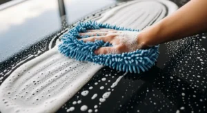 safe washing technique to avoid car paint scratches