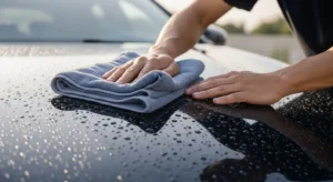 drying car without scratching using microfiber towel