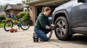 tire inflator uses for car bike and emergency situations