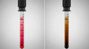 transmission fluid color healthy vs dirty comparison