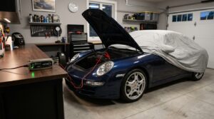 using battery maintainer for car long term storage