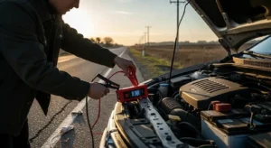 using portable jump starter for dead car battery roadside