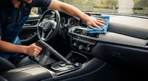 car interior detailing cleaning dashboard seats and carpets
