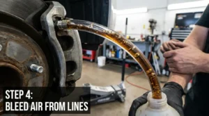 bleeding air from brake lines using brake bleeder kit