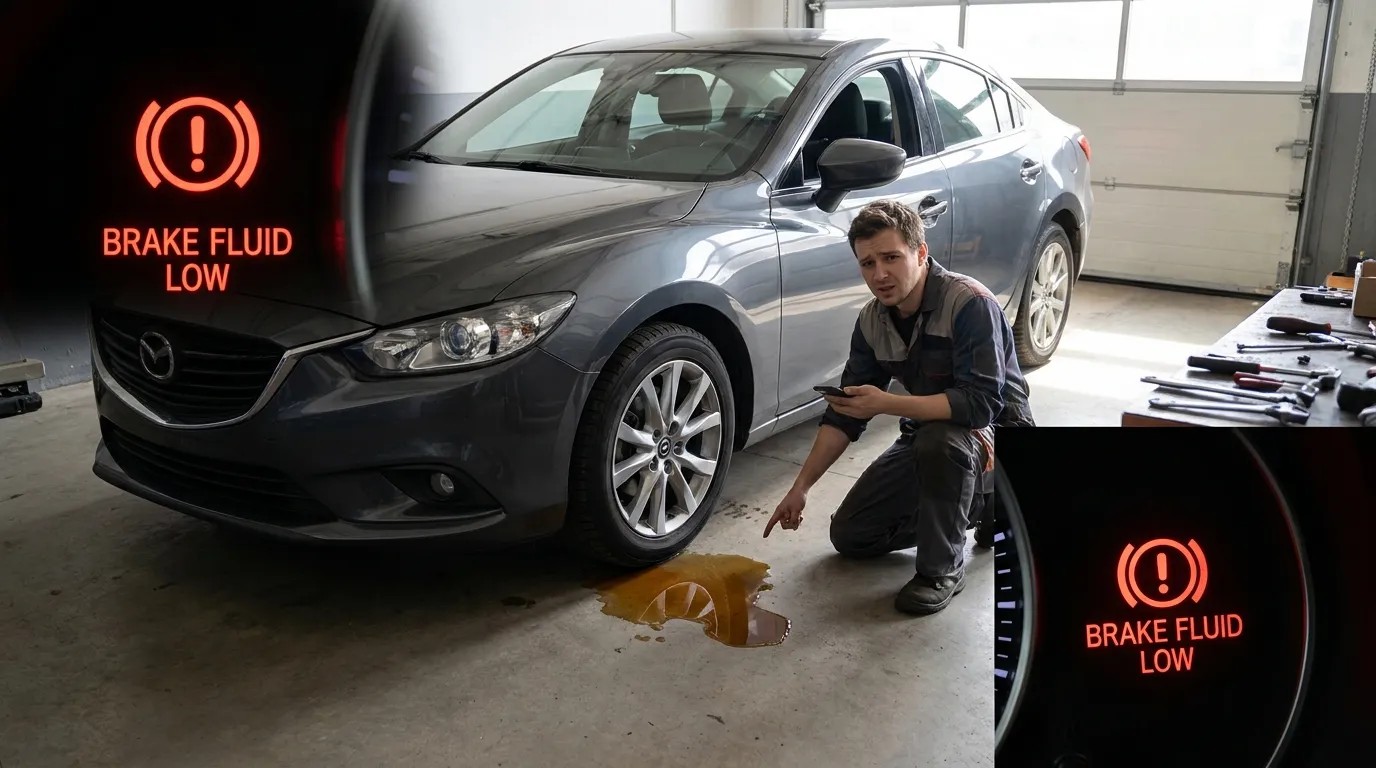 brake fluid leak under car near wheel assembly