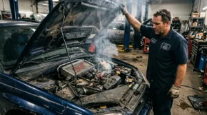 burning oil smell caused by engine oil leak