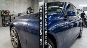 car polish before and after paint shine comparison