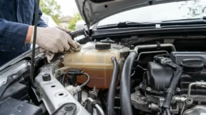 checking power steering fluid level in reservoir