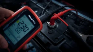 checking car battery terminals for corrosion and damage