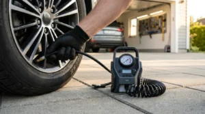 connecting tire inflator hose to tire valve properly