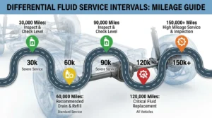 differential fluid lubricating gears inside differential