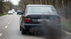 overheated catalytic converter glowing under vehicle
