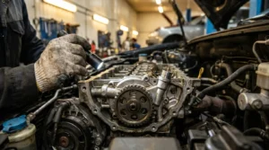 Faulty Oil Pump in Car Engine