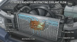 faulty thermostat causing car overheating while idling