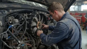 cooling fan failure causing engine overheating