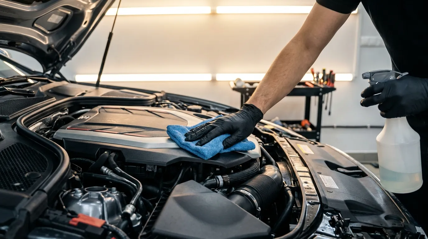 how to clean car engine bay step by step safe method