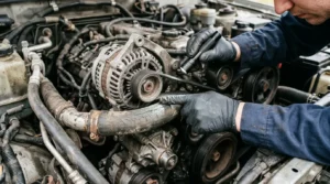 checking belts and hoses in high mileage car