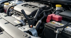 connecting black negative clamp safely to battery