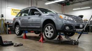 using jack stands after lifting car with hydraulic jack
