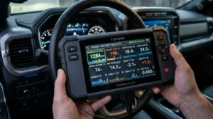 scan tool showing live engine data monitoring