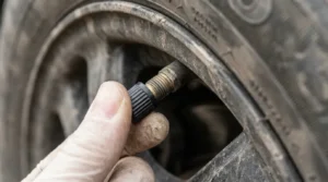 locating tire valve stem before using tire inflator