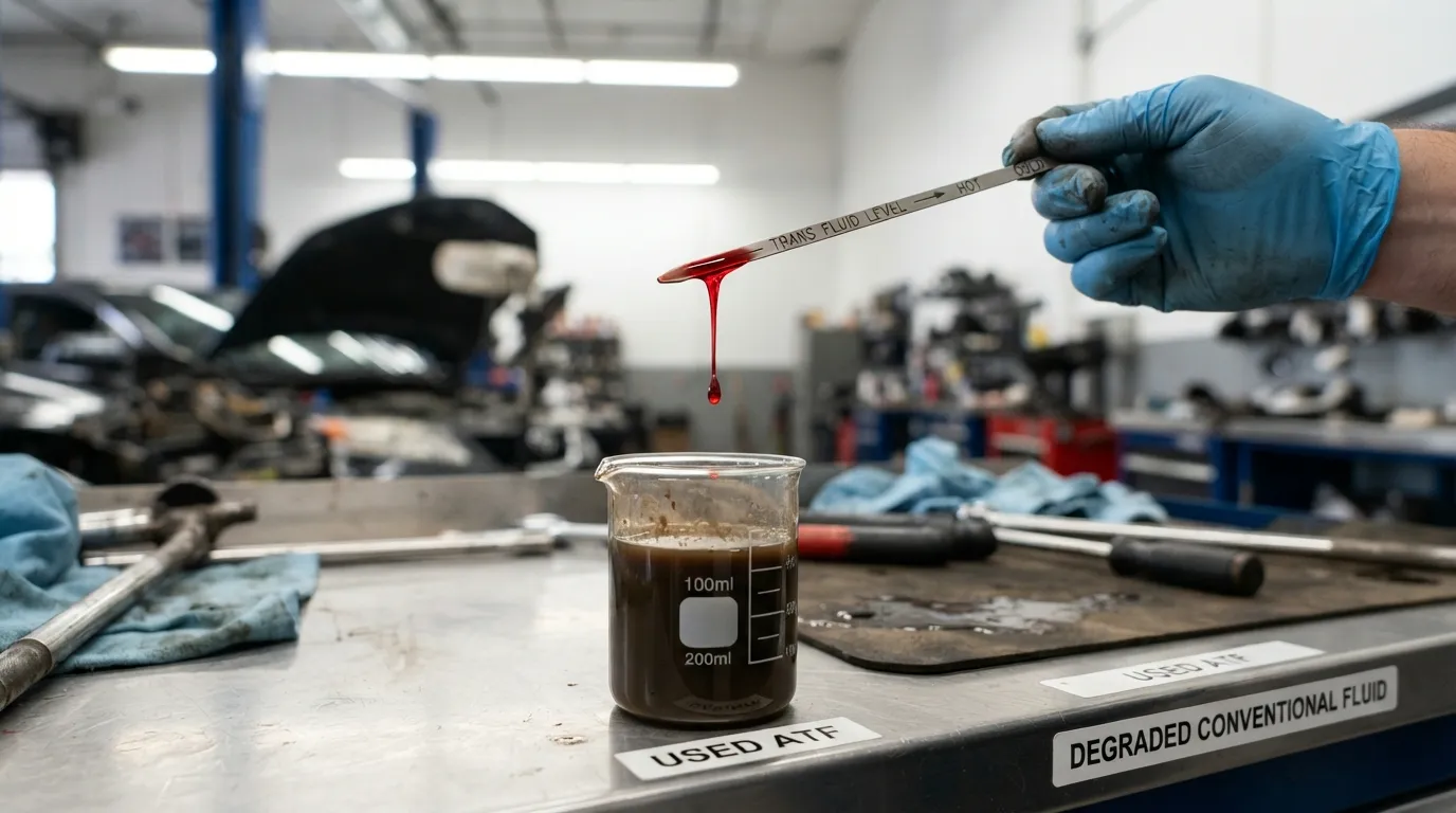 Synthetic Vs Conventional Transmission Fluid: Which Is Best?:https://motoradvises.com/synthetic-vs-con…ansmission-fluid/"Synthetic vs Conventional Transmission Fluid synthetic vs conventional transmission fluid Comparison Car Maintenance Oil and Fluids"