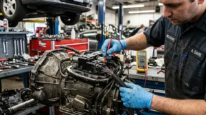 worn transmission components causing jerky gear changes