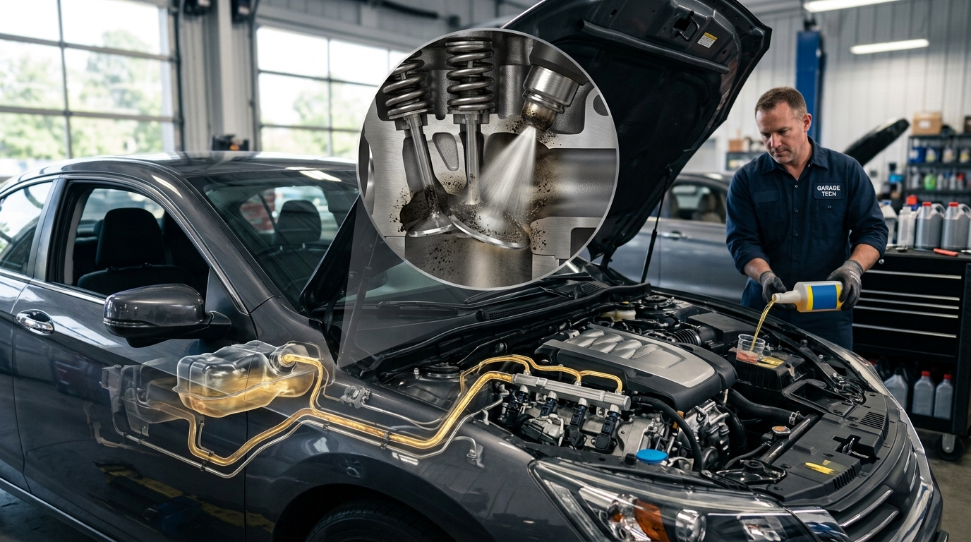 Fuel injector cleaner compared with a fuel additive for engine maintenance