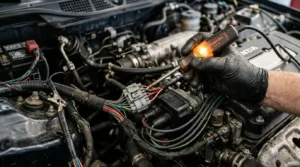 testing automotive wire for power using test light