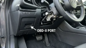 obd2 port location under dashboard in car