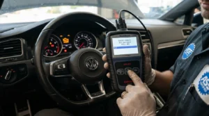 reading diagnostic trouble codes with car scanner