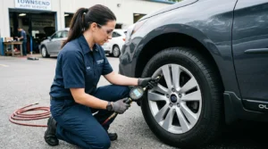 final tire pressure check after using air compressor