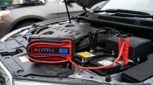 preparing portable jump starter before connecting to battery