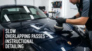 proper technique for using car polisher on paint