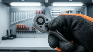 using ratchet set to loosen or tighten bolts
