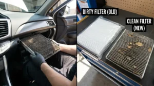 replacing dirty cabin air filter for better ac performance