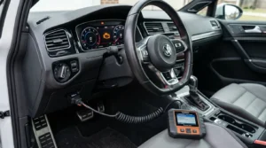 connecting car diagnostic scanner to OBD2 port