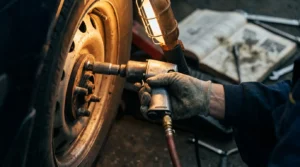 tightening bolts safely using impact wrench