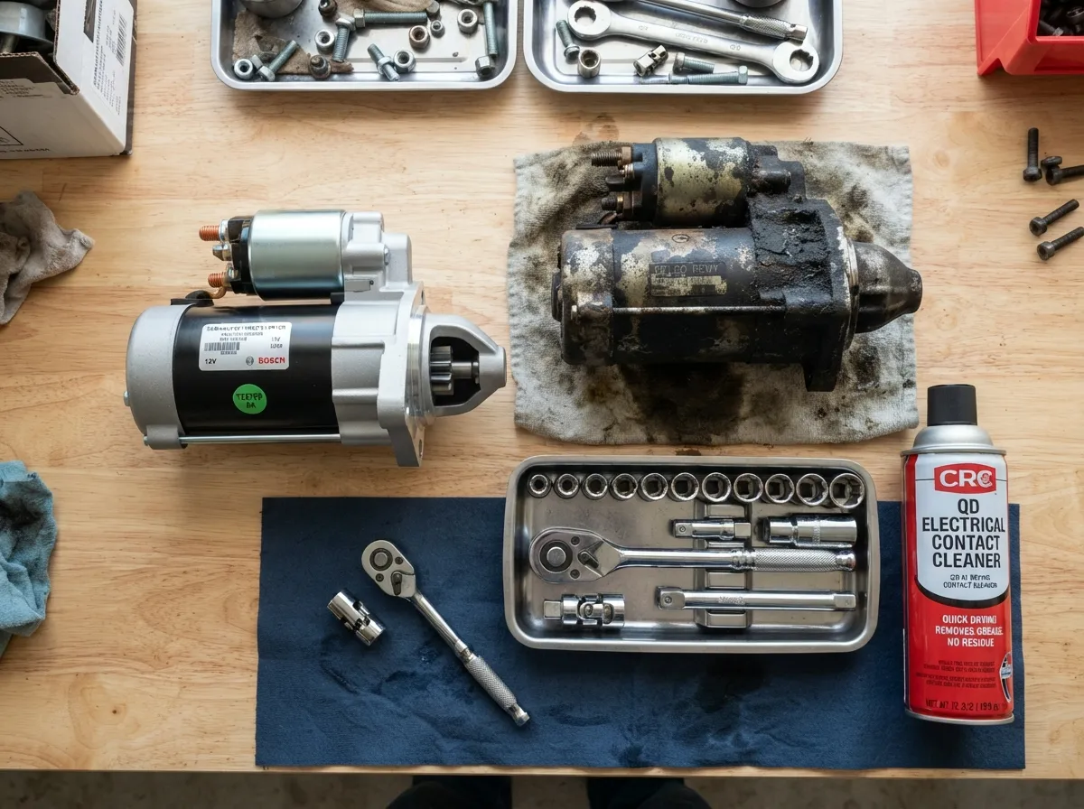 Starter Motor Failure Symptoms: 9 Signs And Fixes:https://motoradvises.com/starter-motor-failure-symptoms/:bad starter symptoms, car won’t start troubleshooting, starter clicking noise, starter motor, starter motor failure, starter motor failure symptoms, starter motor repair tips, starter motor replacement cost