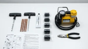 finding puncture or nail in flat tire