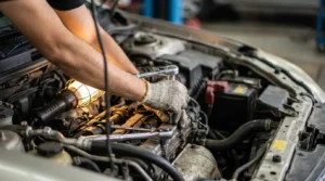 using socket set for engine and car maintenance repair