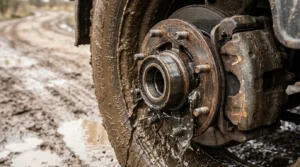 water and dirt causing wheel hub bearing failure