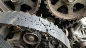 worn timing belt cracks fraying and damage signs