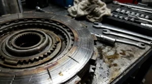 worn transmission clutch causing slipping gears